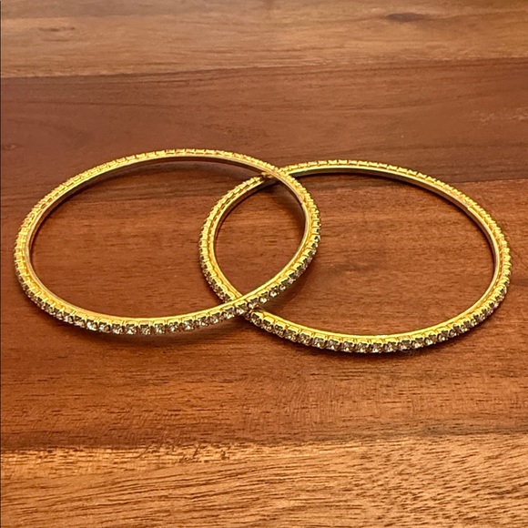 Cache Gold Tone Rhinestone Bangles - Picture 6 of 10